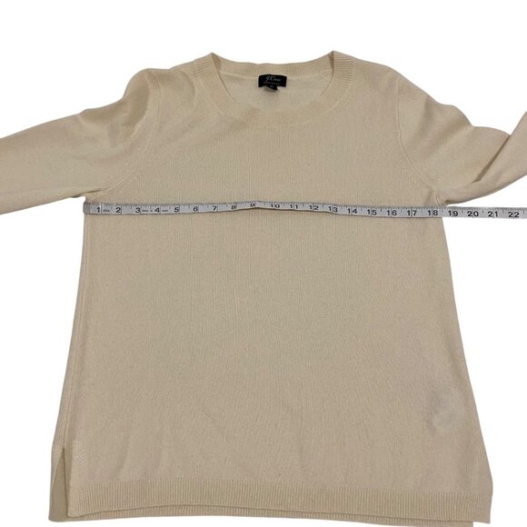 J. Crew‎ Cashmere Slim-fit Crewneck Cream Sweater for Women Size M - Picture 5 of 6